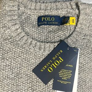 NWT - Ralph Lauren Men's Wool-Blend Gray Sweater